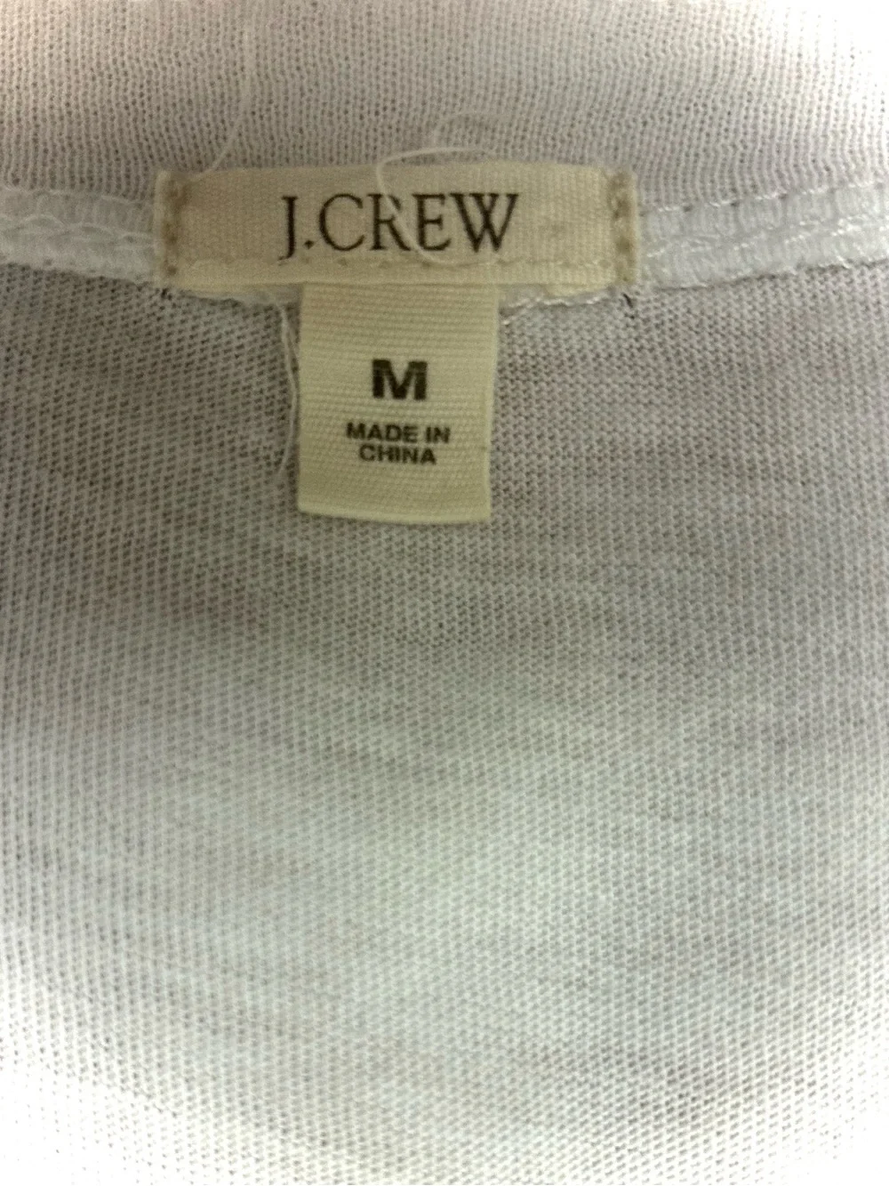 J. Crew Tissue Cotton Tee, Oversized, Scoop Neck, Rosettes, EUC. White, Size Med